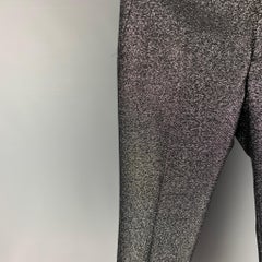 MICHAEL KORS Size 32 Black Silver Metallic Wool Lurex Zip Fly Dress Pants
