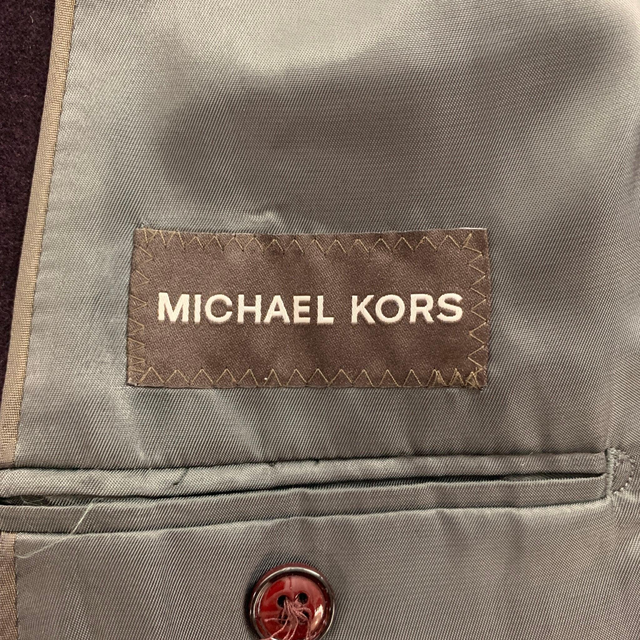 MICHAEL KORS Size 36 Purple Velvet Cotton Sport Coat For Sale 2