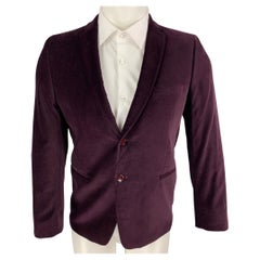 MICHAEL KORS Size 36 Purple Velvet Cotton Sport Coat