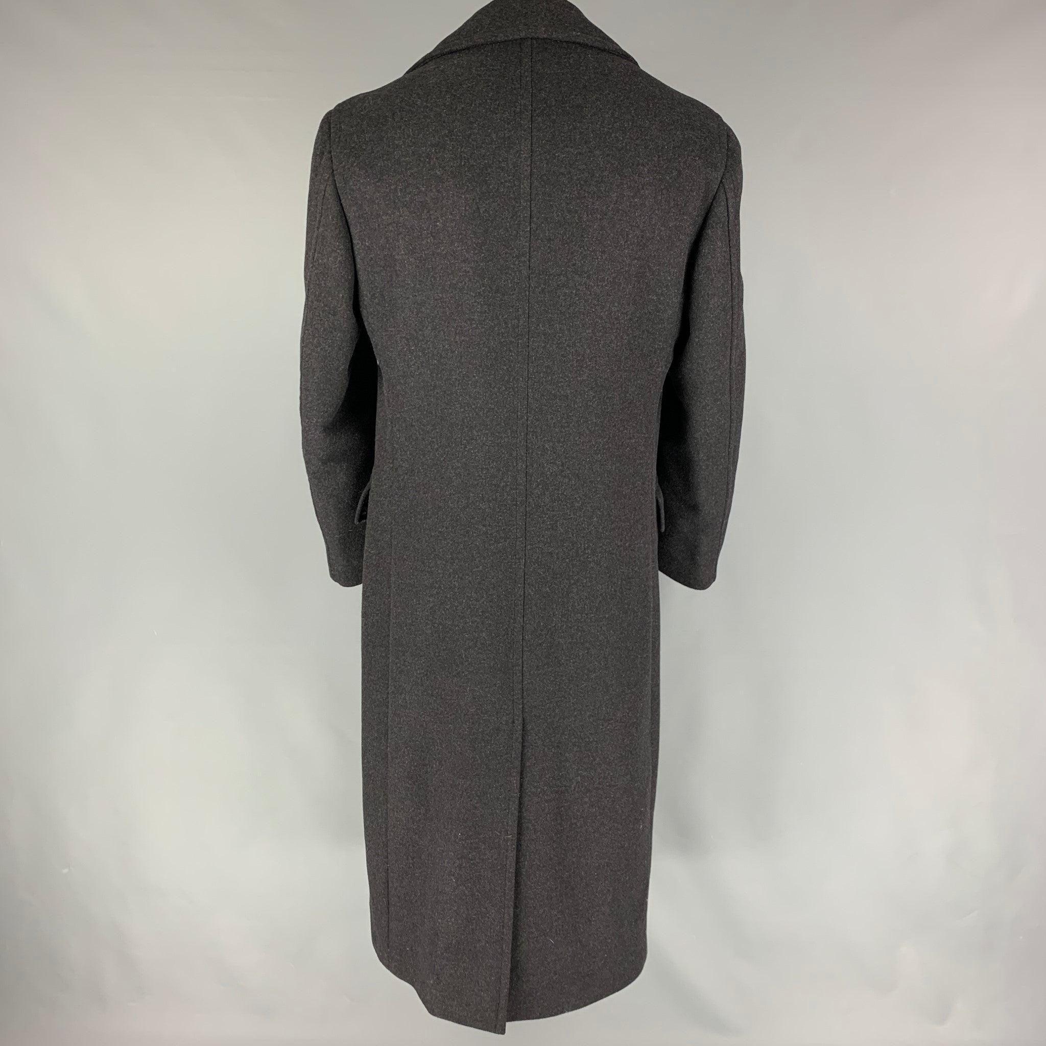 MICHAEL KORS Size 38 Charcoal Wool Blend Double Breasted Coat In Good Condition For Sale In San Francisco, CA