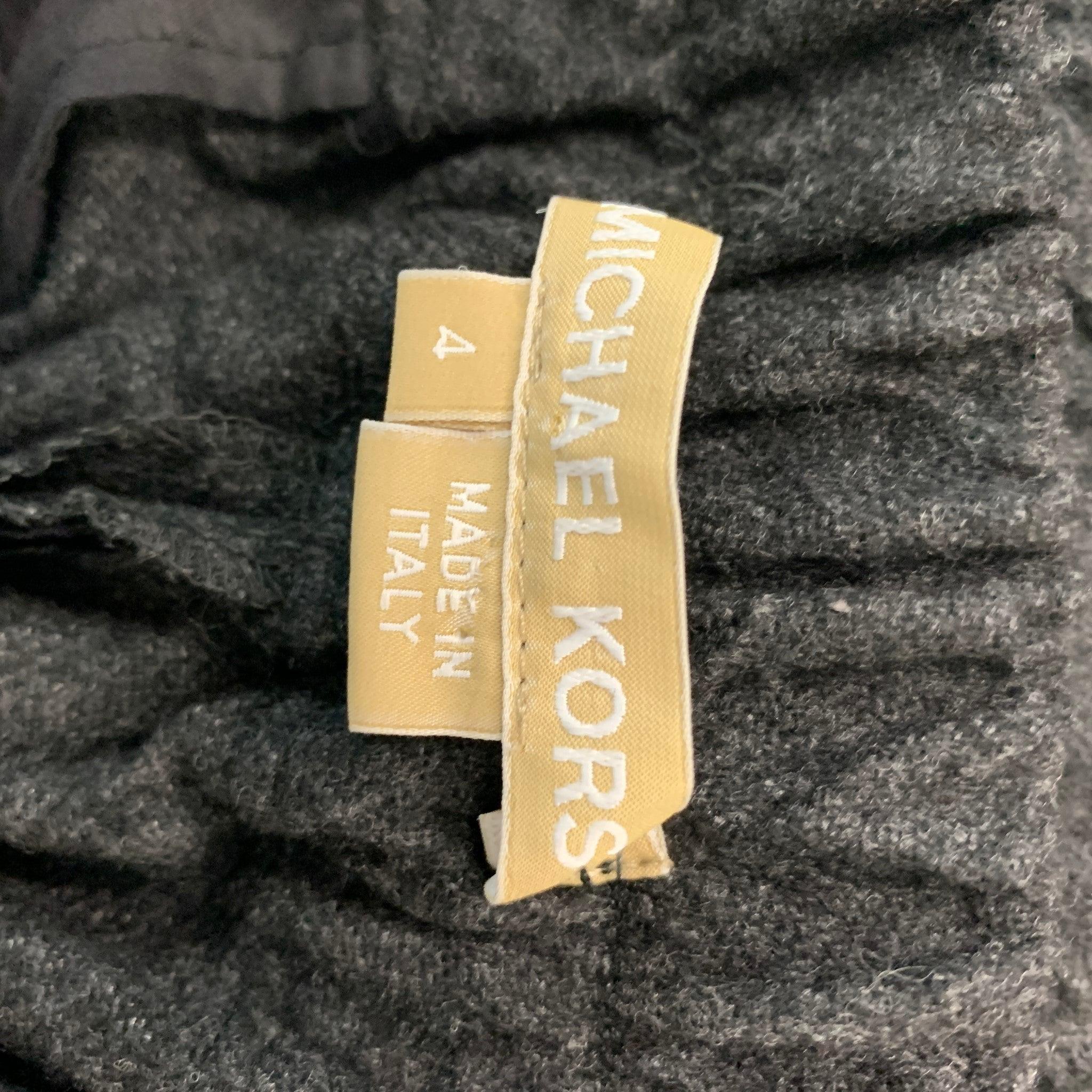 MICHAEL KORS Size 4 Grey Virgin Wool Blend Wrinkled Elastic Cuffs Casual Pants In Excellent Condition For Sale In San Francisco, CA