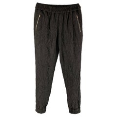 MICHAEL KORS Size 4 Grey Virgin Wool Blend Wrinkled Elastic Cuffs Casual Pants