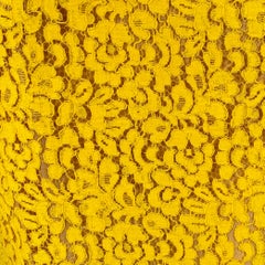 MICHAEL KORS Size 4 Yellow Mustard Cotton Blend Lace A-Line Cocktail Dress