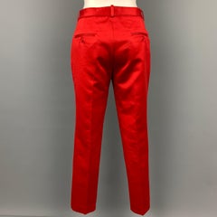 MICHAEL KORS Size 6 Khaki & Red Color Block Cotton Dress Pants