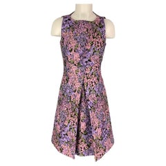 MICHAEL KORS Size 6 Purple Pink Polyester Floral A-Line Dress