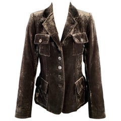 MICHAEL KORS Size 8 Grey Velvet Notch Lapel Jacket Blazer MICHAEL KORS Size 8 Grey Velvet Notch Lapel Jacket Blazer