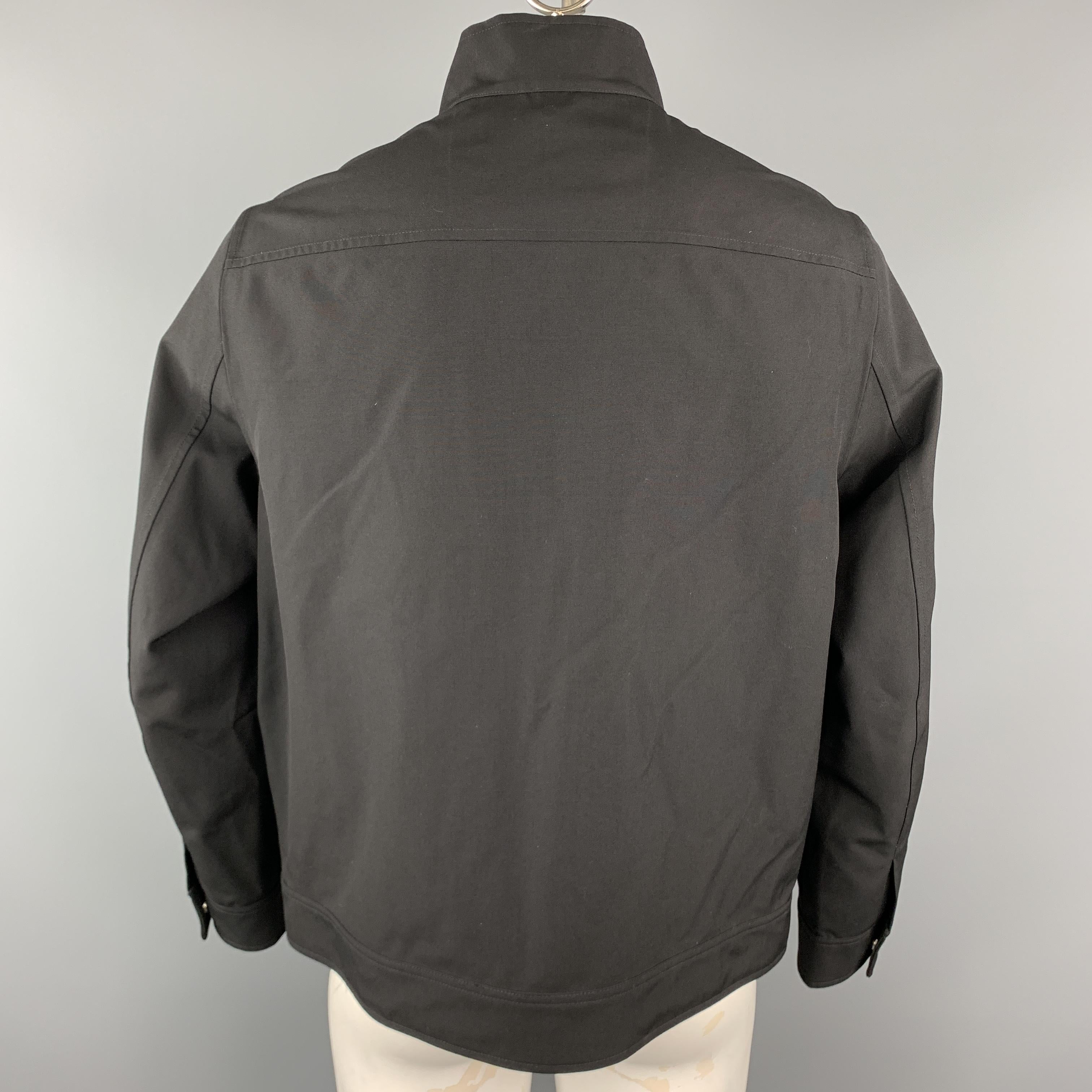 MICHAEL KORS Size L Black Wool Zip Up Zip Pockets Snaps Jacket In Excellent Condition In San Francisco, CA