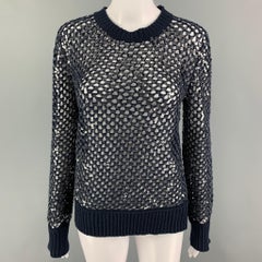 MICHAEL KORS Size M Navy Cashmere Sequined Crew-Neck Pullover