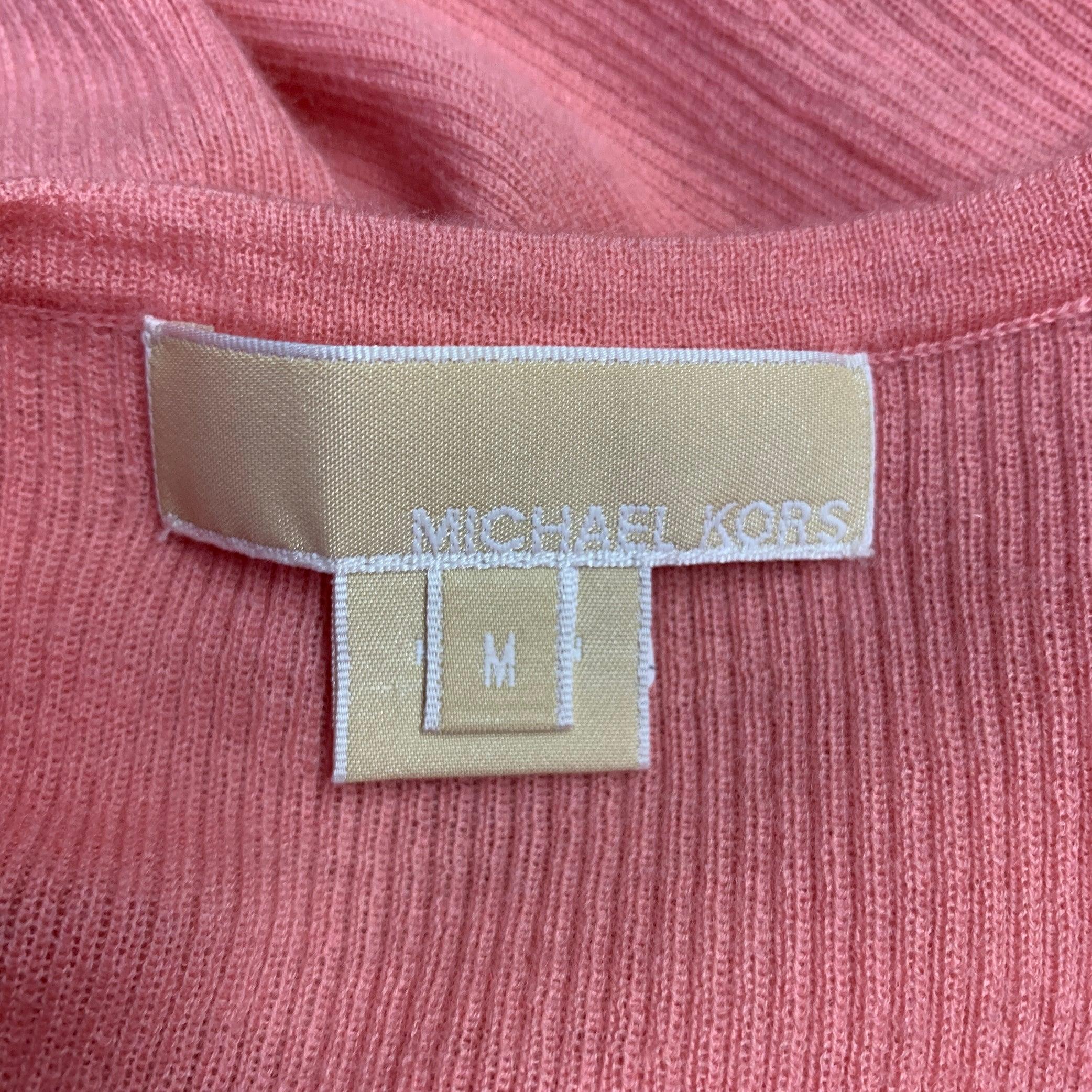Women's MICHAEL KORS Size M Pink Ribbed Tank Casual Top For Sale