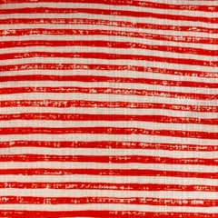 MICHAEL KORS Size M Red White Stripe Cotton Slim Fit Long Sleeve Shirt