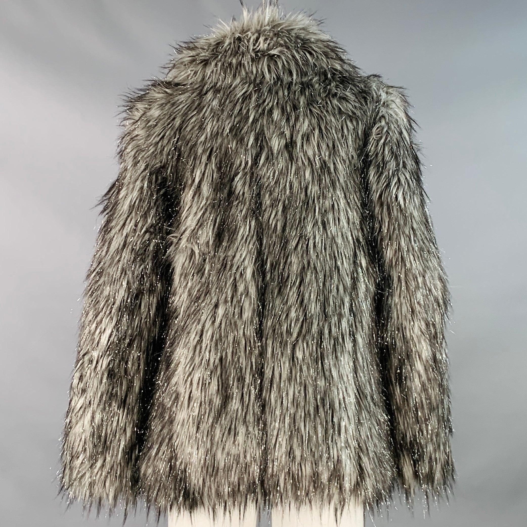 Michael Kors Taglia S Cappotto in misto acrilico grigio-argento In condizioni buone in vendita a San Francisco, CA