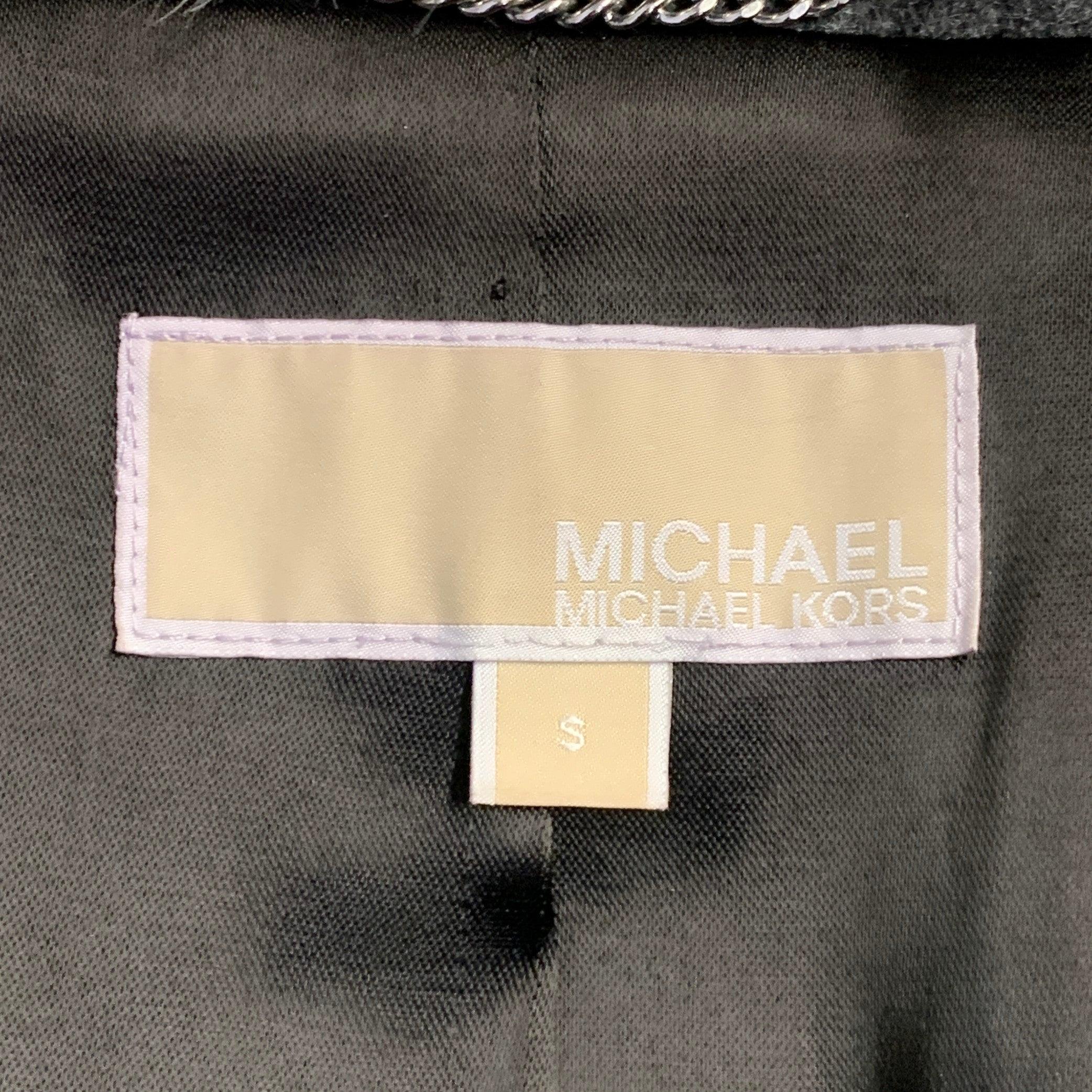 Donna Michael Kors Taglia S Cappotto in misto acrilico grigio-argento in vendita