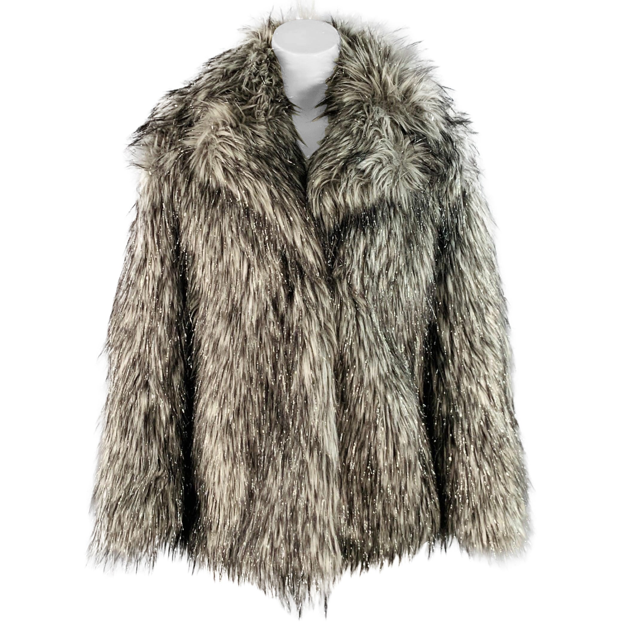 Michael Kors Taglia S Cappotto in misto acrilico grigio-argento in vendita