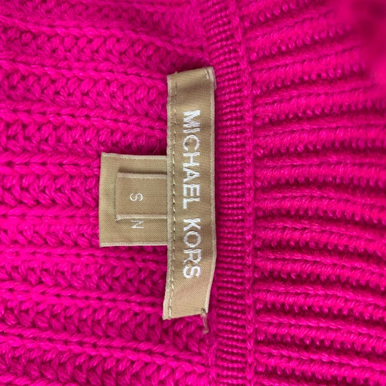 MICHAEL KORS Size S Pink Knitted Cashmere Shawl Collar Cardigan For