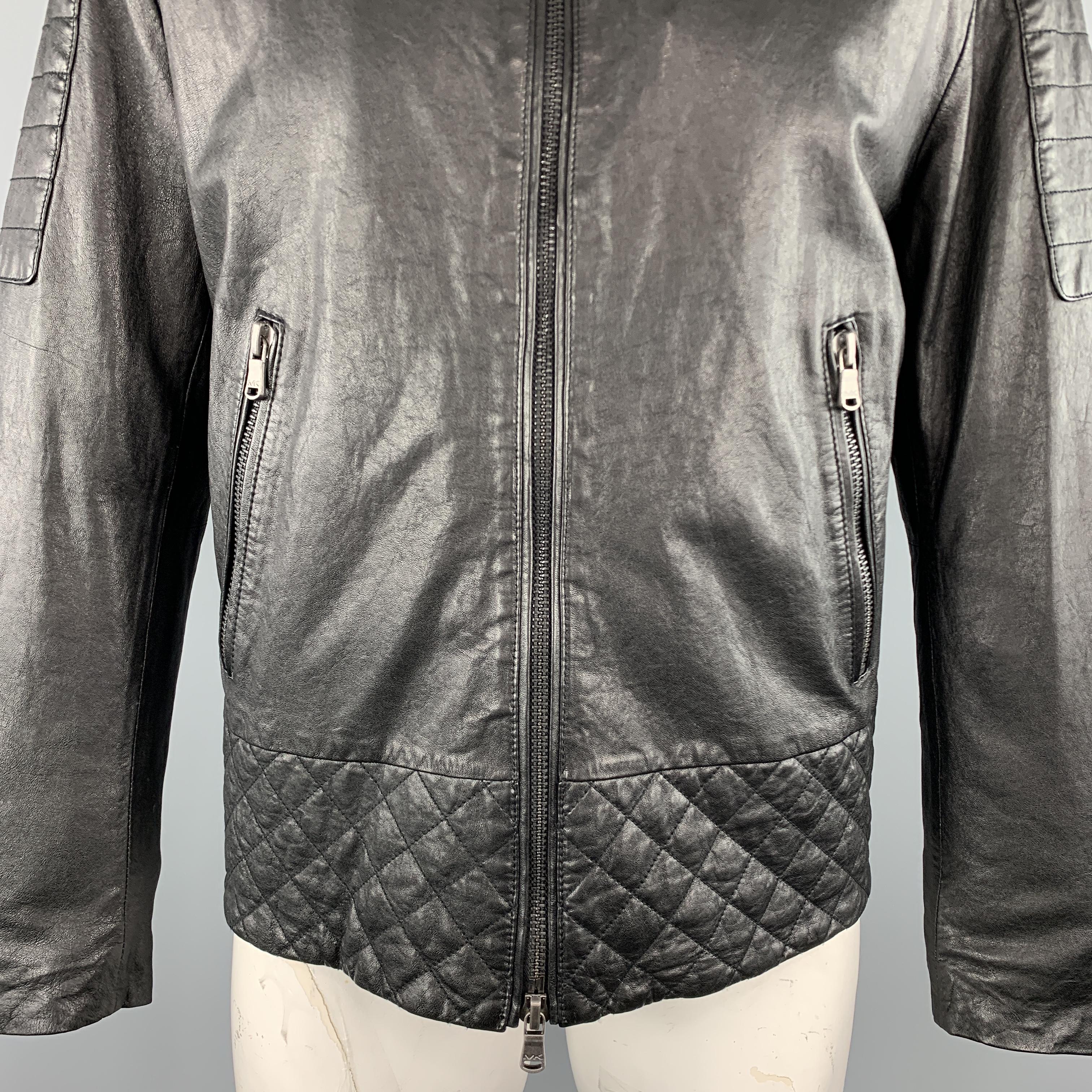 michael kors grey leather jacket