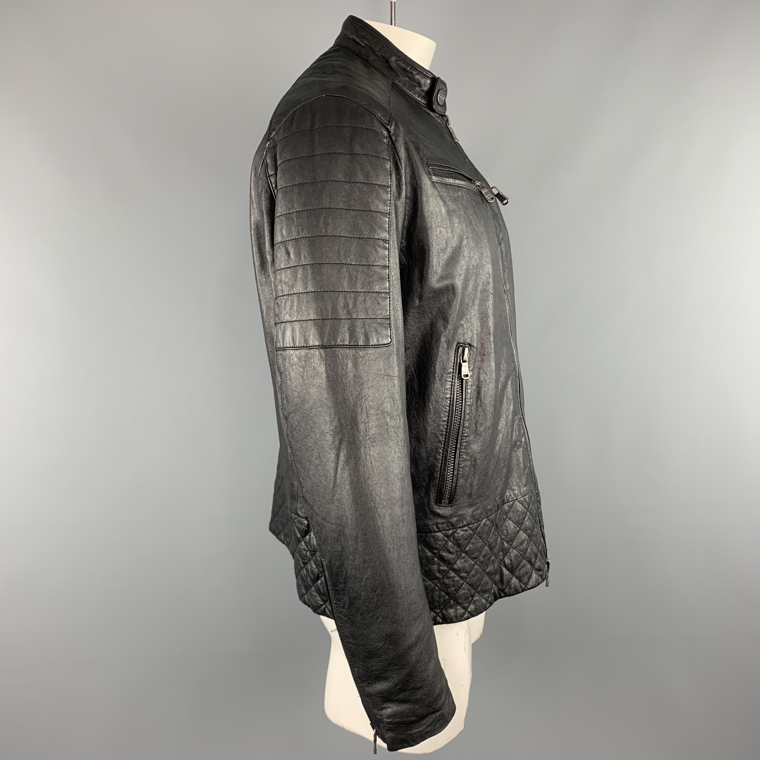 michael kors black leather jacket