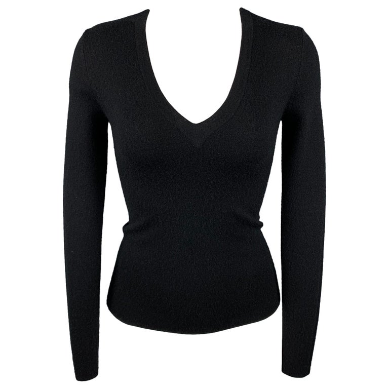 MICHAEL KORS Size XS Black Cashmere V-Neck Pullover Sweater at 1stDibs