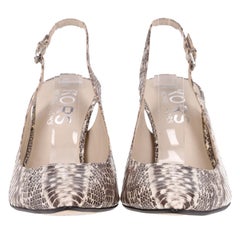 Michael Kors Snake-Embossed Leather Slingback Pumps