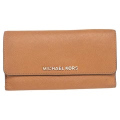 Used Michael Kors Tan Leather Continental Wallet
