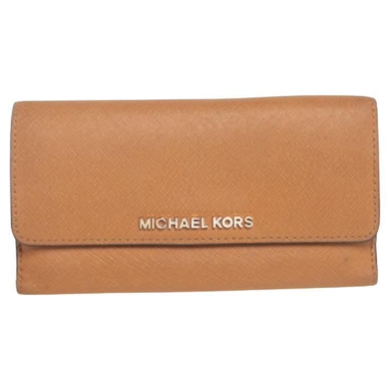 Michael Kors Portefeuille continental en cuir brun clair