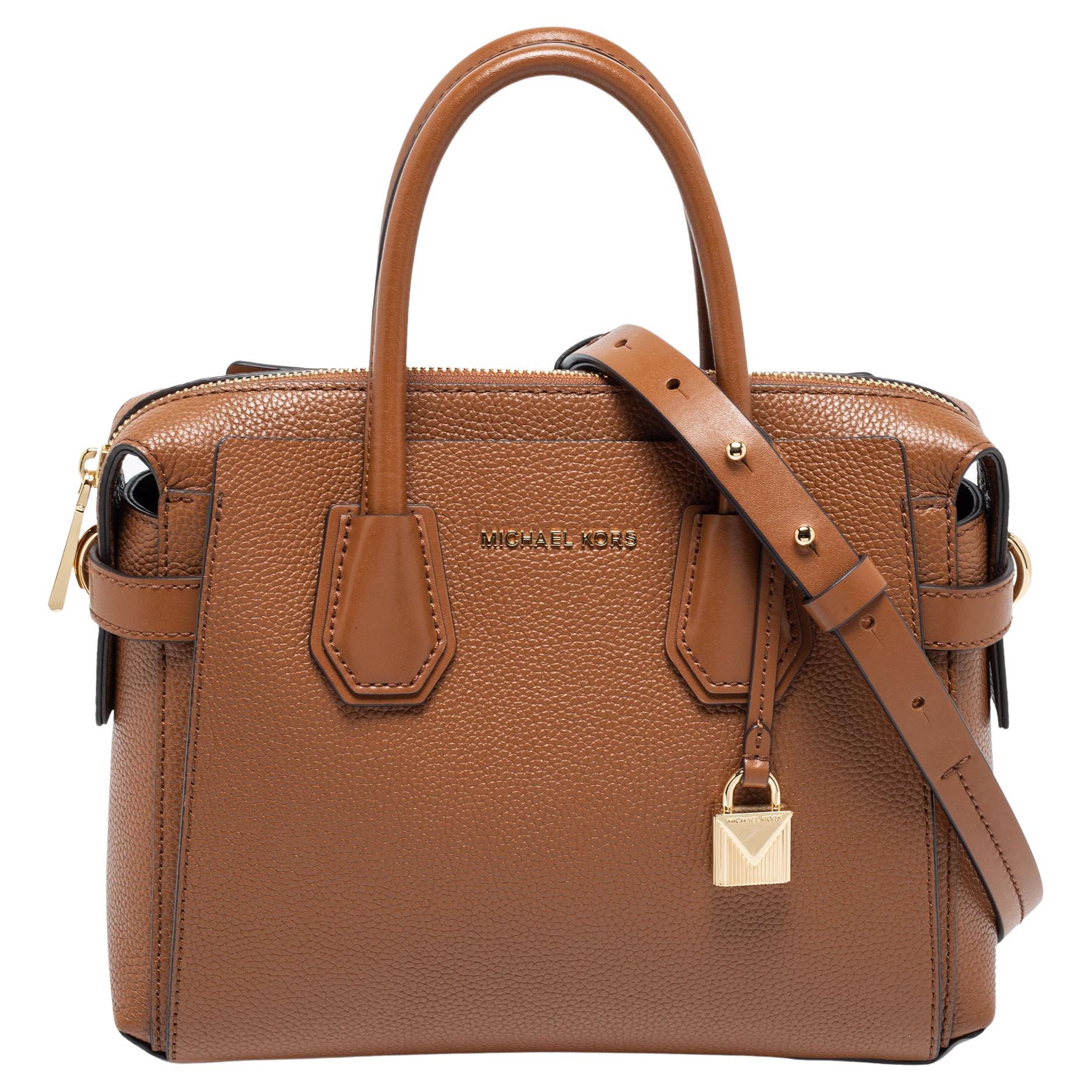 Michael Kors Tan Leather Small Mercer Belted Tote
