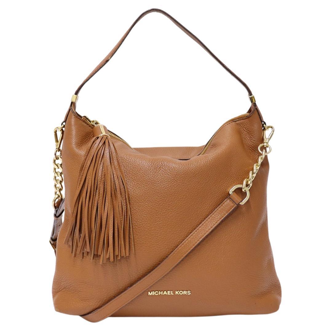 Michael Kors Tan Shoulder Bag with a Fringe Details