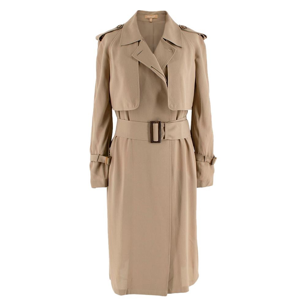  Michael Kors Tan Trench Duster Coat - Size US 0 For Sale