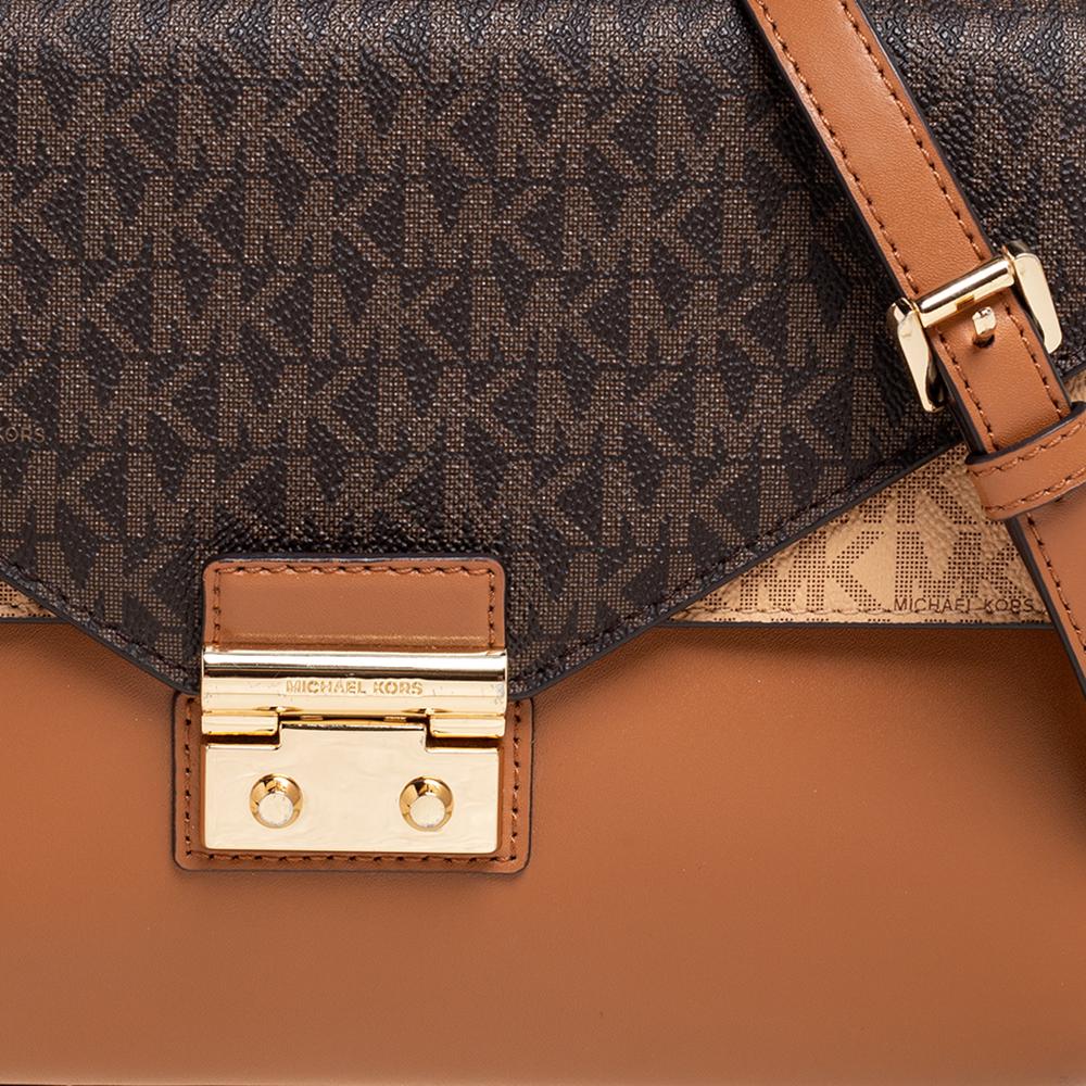 Women's Michael Kors Tri Color Monogram Coated Canvas And Leather Kinsley Top Handle Bag For Sale