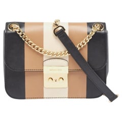 Michael Kors - Borsa a tracolla in pelle a strisce tricolore Sloan