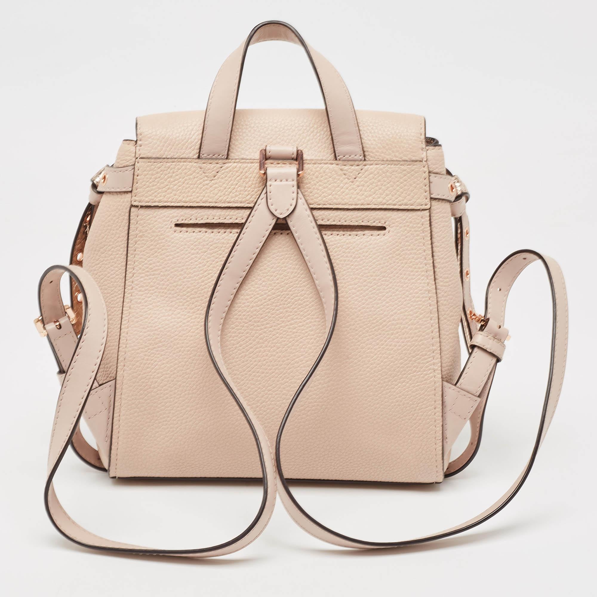 Michael Kors Two Tone Pink Leather Small Bristol Backpack In Good Condition In Dubai, Al Qouz 2