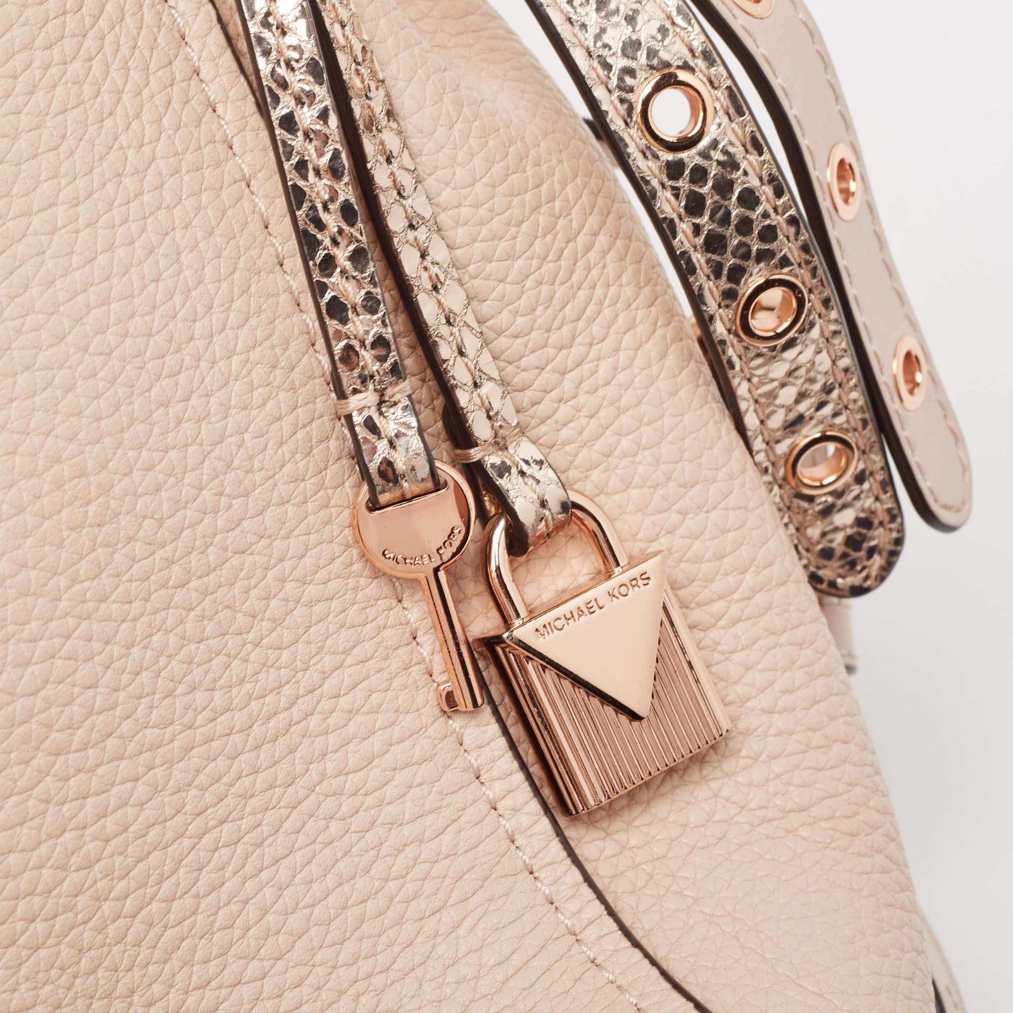 Women's Michael Kors Two Tone Pink Leather Small Bristol Backpack