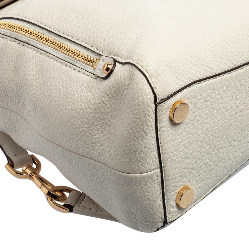 Michael Kors White Leather Floral Embellished Backpack 1