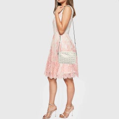 Michael Kors White Leather Laser Cut East West Crossbody Bag