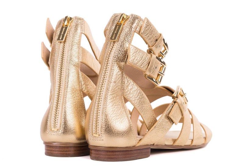 Michael Kors Womens Gold Grained Leather Gladiator Sandal For Sale at  1stDibs | michael kors gladiator sandals, michael kors gold gladiator  sandals, michael kors gladiator heels