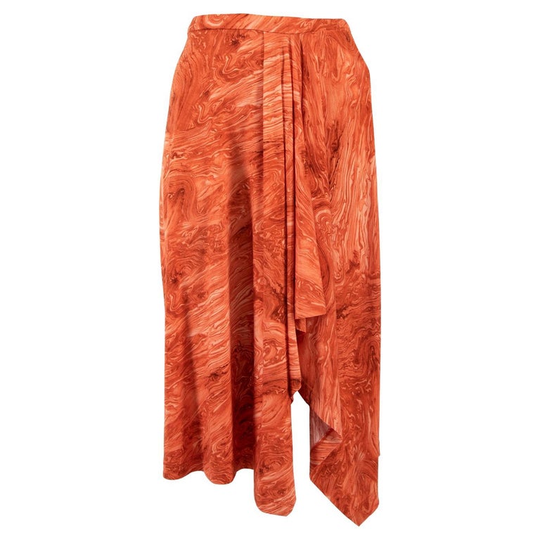 Jupe crayon vintage en lainage rouge orangé Chanel - Chez Sarah