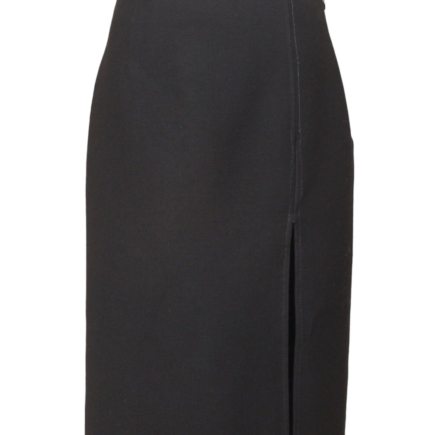 MICHAEL KORS Wool Skirt Black Pencil Straight Slit Sz 4 MADE IN ITALY For Sale 1