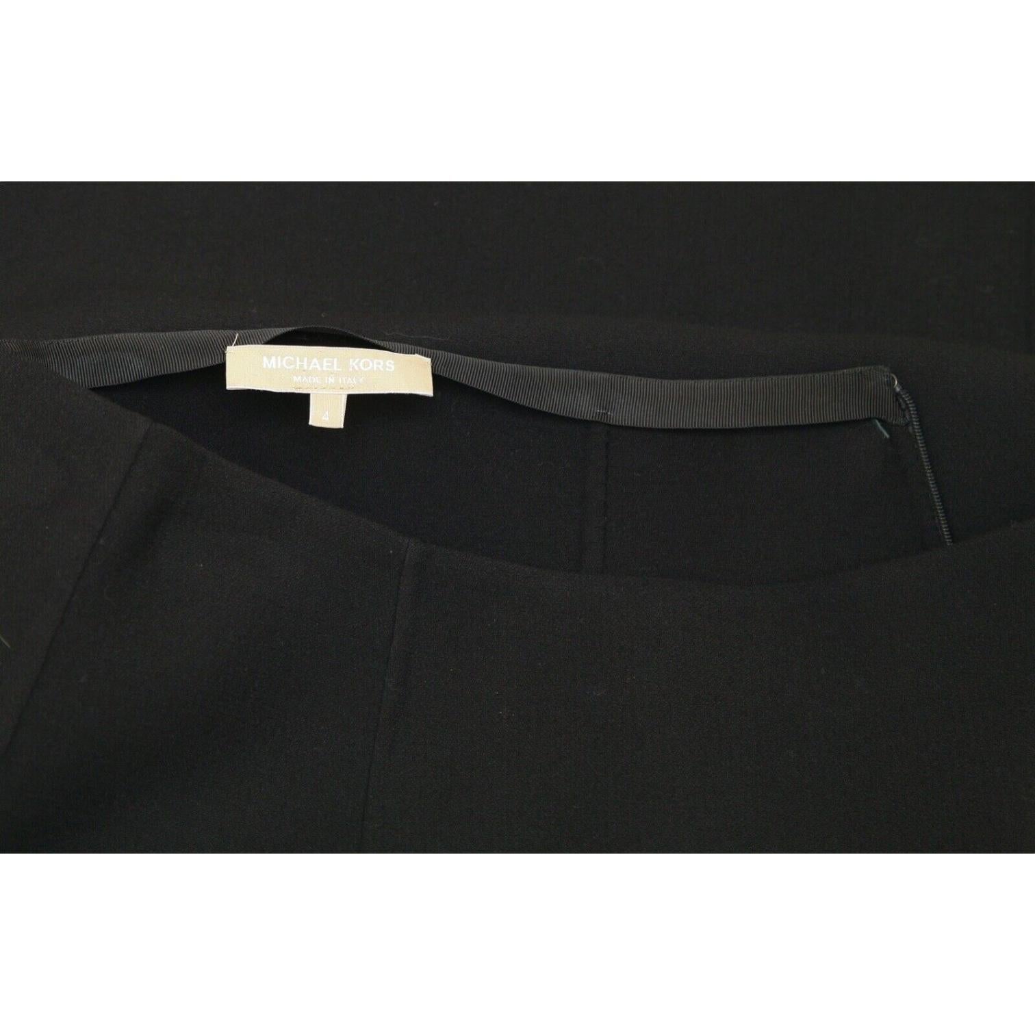 MICHAEL KORS Wool Skirt Black Pencil Straight Slit Sz 4 MADE IN ITALY For Sale 3