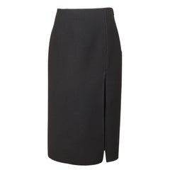 MICHAEL KORS Wool Skirt Black Pencil Straight Slit Sz 4 MADE IN ITALY