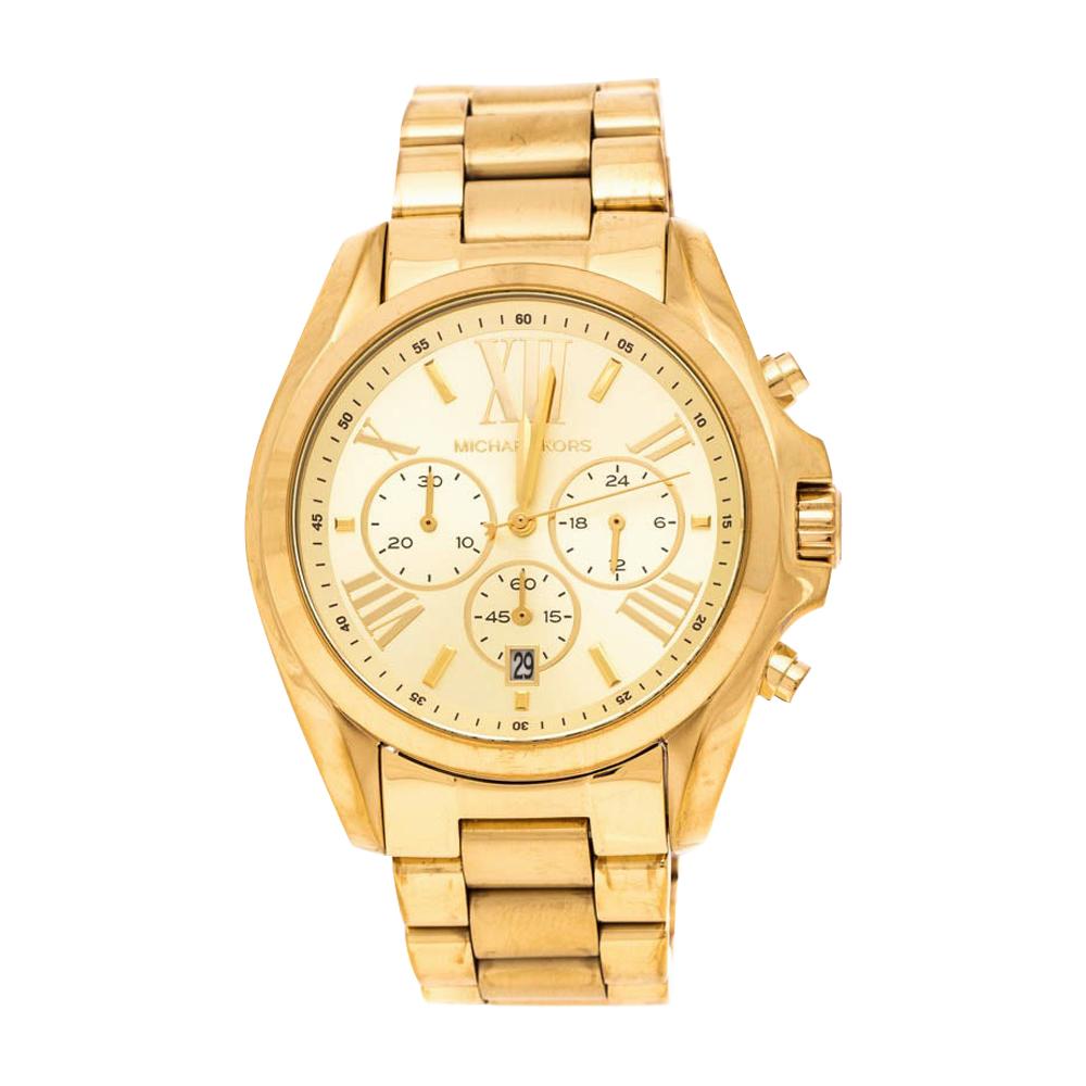 Michael Kors Yellow Gold Plated Stainless Steel Bradshaw MK5605 Men's Wristwatch