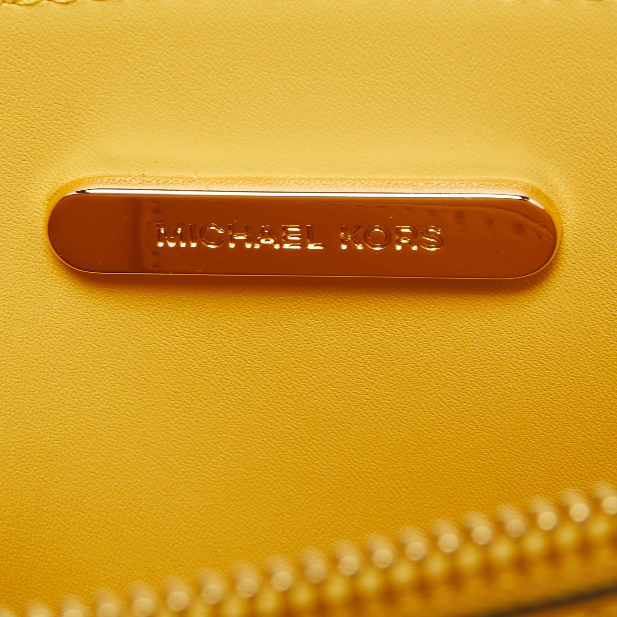 Michael Kors Yellow Leather Mercer Tote For Sale 6