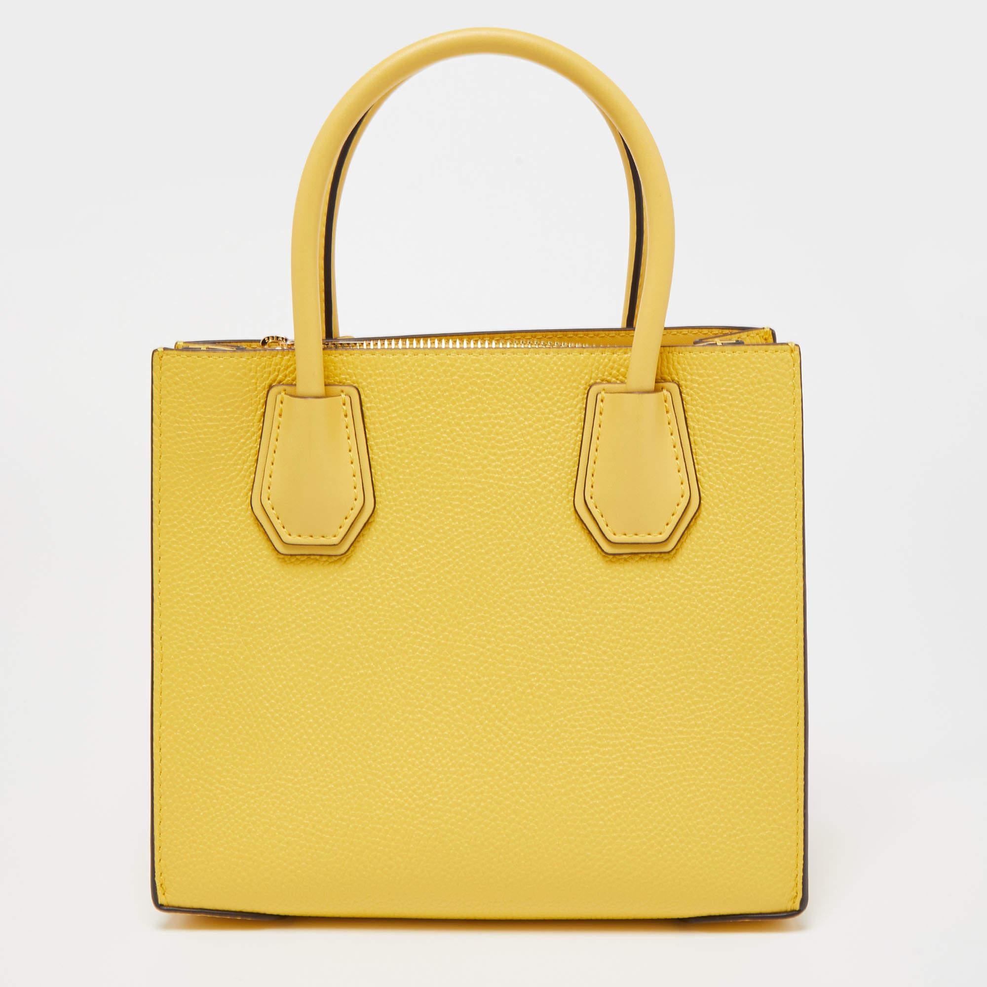 Women's Michael Kors Yellow Leather Mercer Tote For Sale
