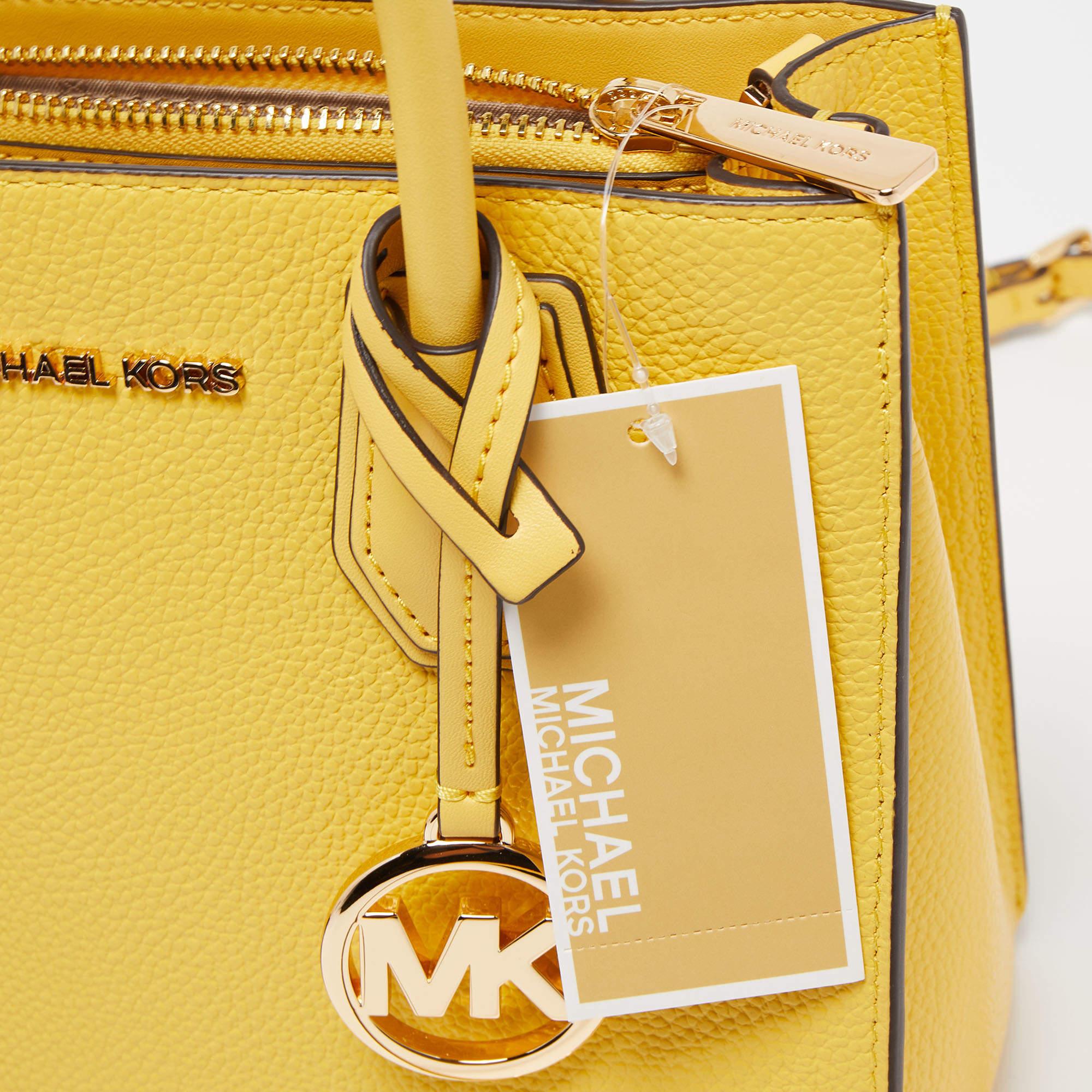 Michael Kors Yellow Leather Mercer Tote For Sale 1
