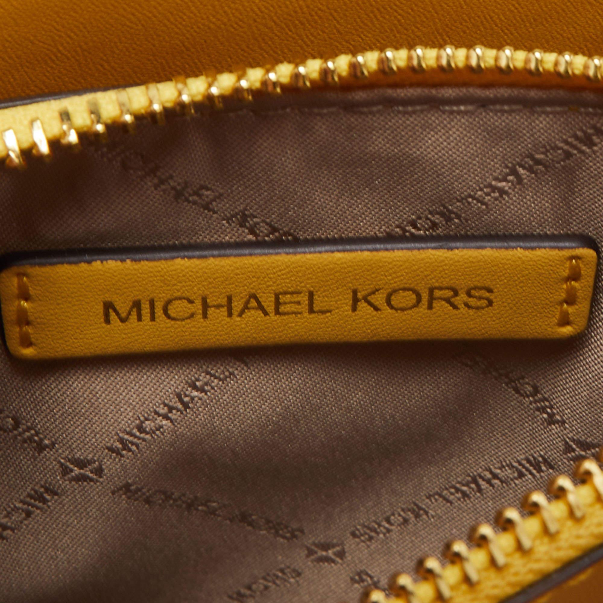 Michael Kors Yellow Leather Mercer Tote For Sale 2