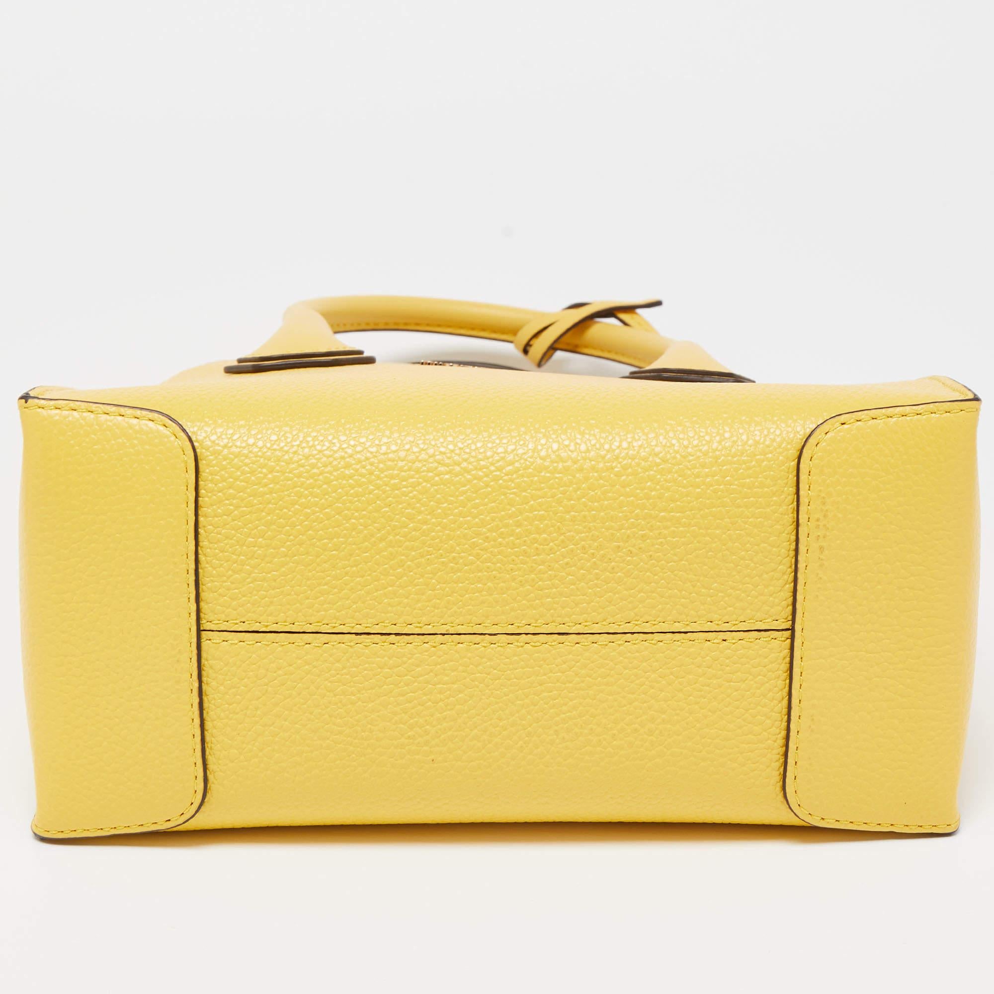 Michael Kors Yellow Leather Mercer Tote For Sale 5
