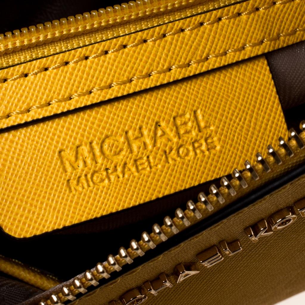 Michael Kors Yellow Leather Mini Emmy Cindy Crossbody Bag 1