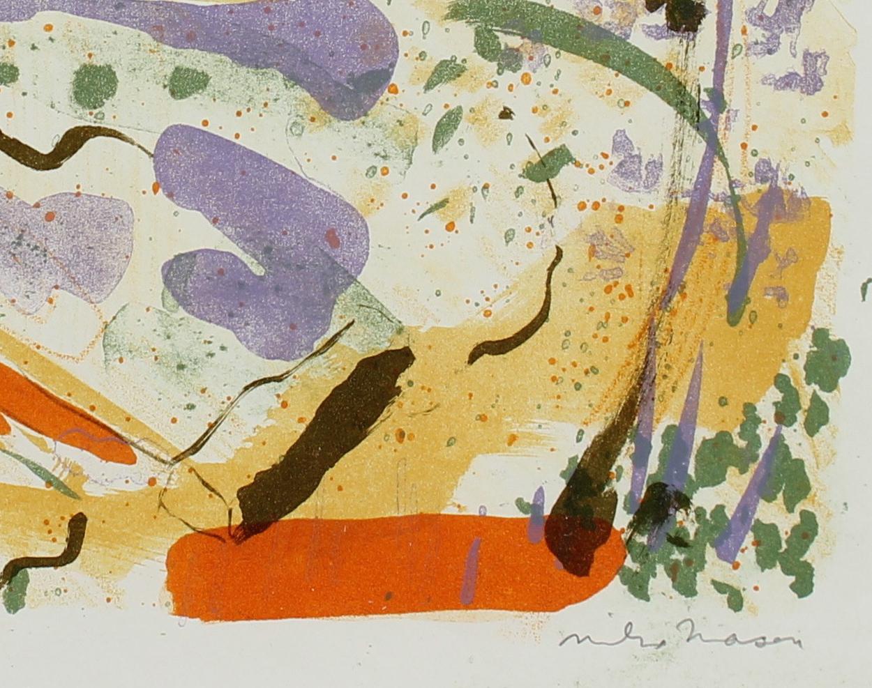 Bright Springtime Abstracted Landscape 1950-60s Lithograph - Print by Michael L. Mason