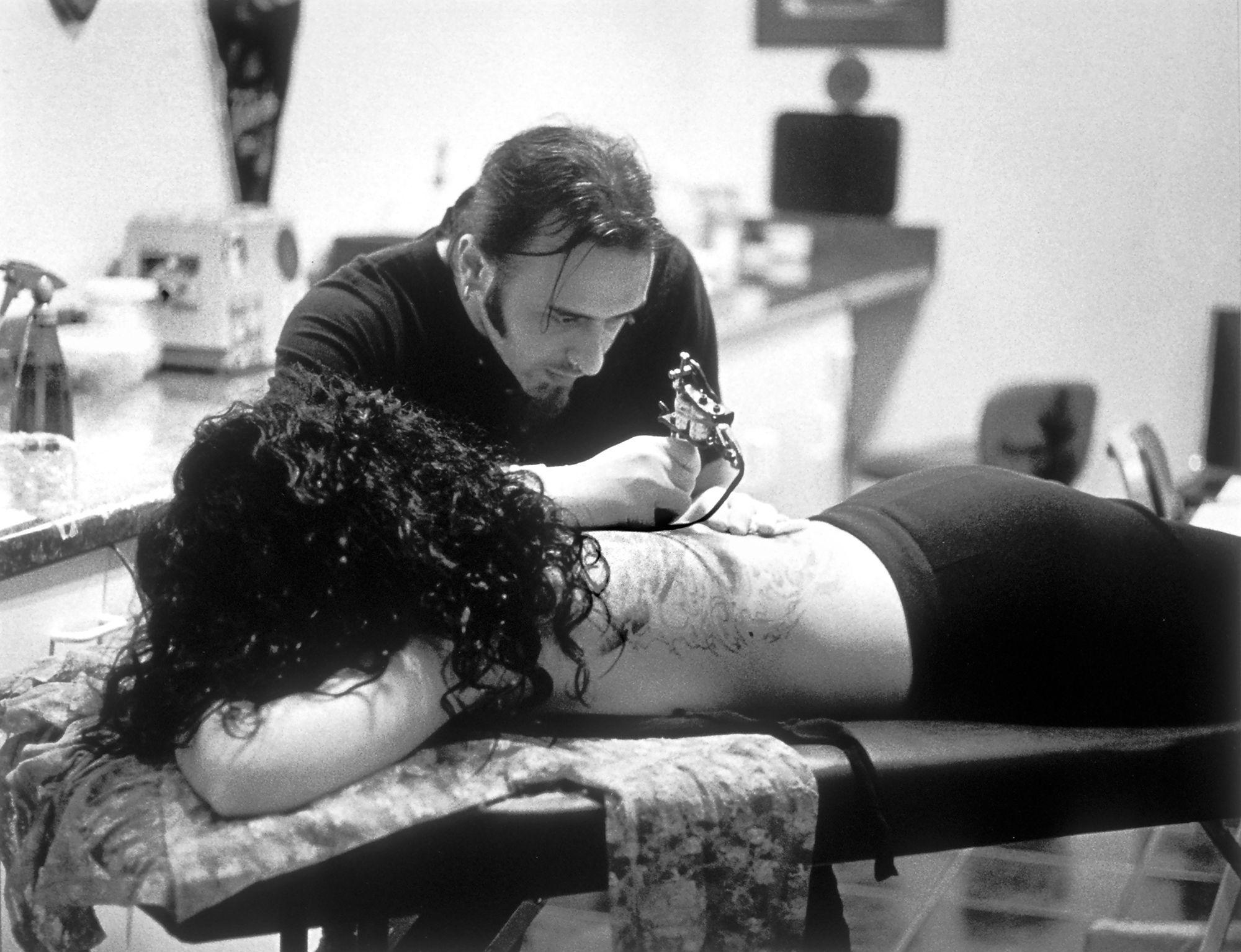 Michael Lange Black and White Photograph - Tattoo, Photograph, Archival Ink Jet