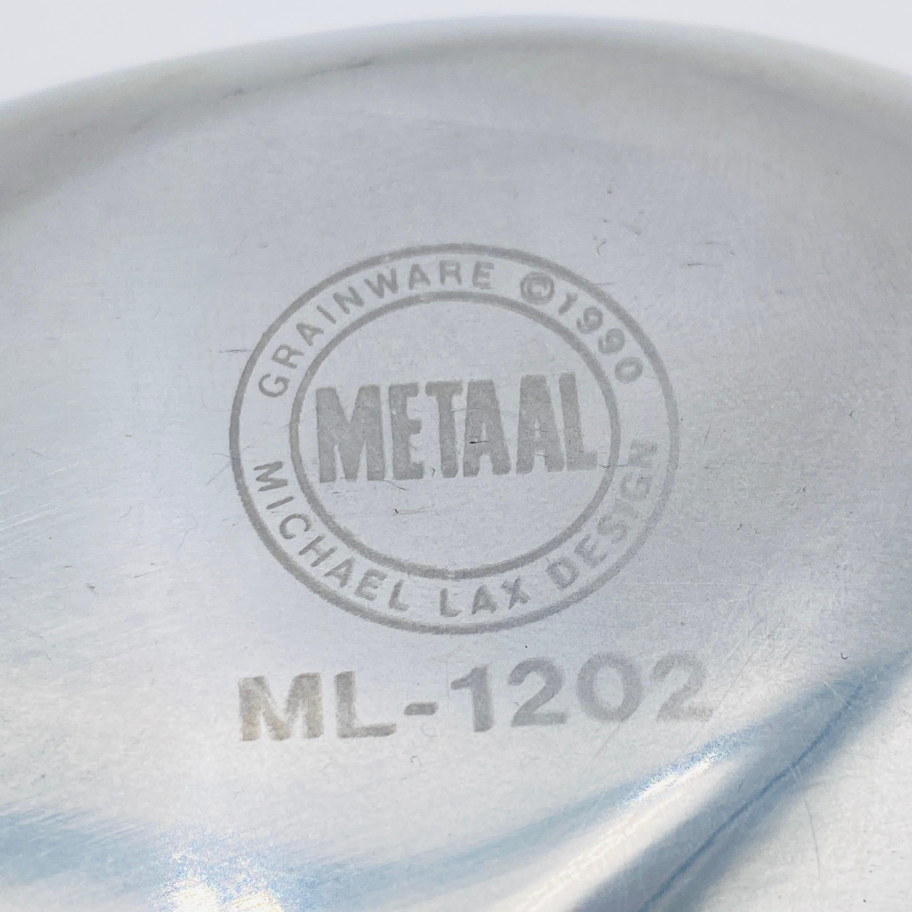 Polished Michael Lax Design Grainware Metaal Post Modern Candlesticks c.1990 For Sale