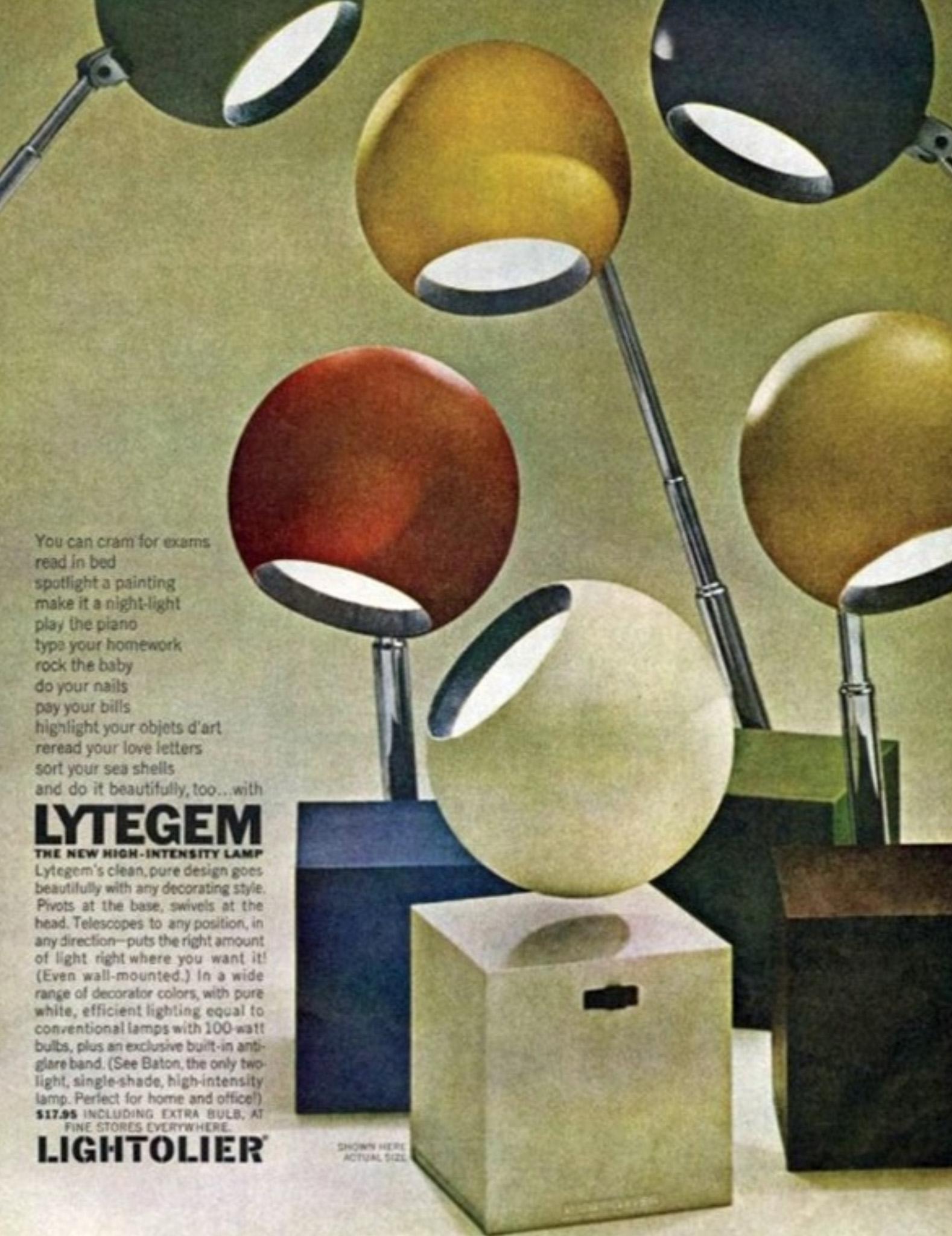 Michael Lax Lytegem Teleskop-Arbeitsleuchte für Lightolier, ca. 1965 im Angebot 9