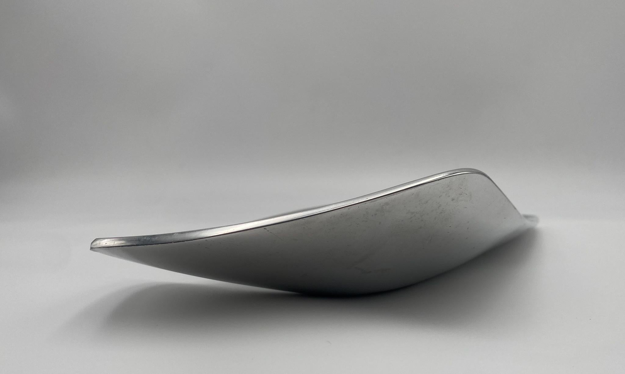 20th Century Michael Lax Sculptural Polished Aluminum Bowl for Grainware, 1980's  For Sale
